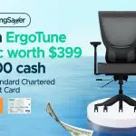 Free Ergotune Classic Ergonomic Chair or S$300 Cash for NEW Standard Chartered Cardholders