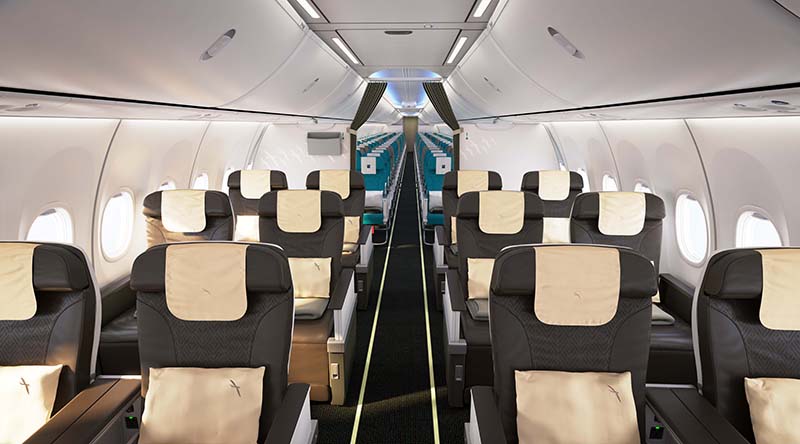 business class cabin on silkair's new 737 max 8
