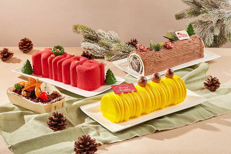 log cake selection from holiday inn singapore orchard city centre